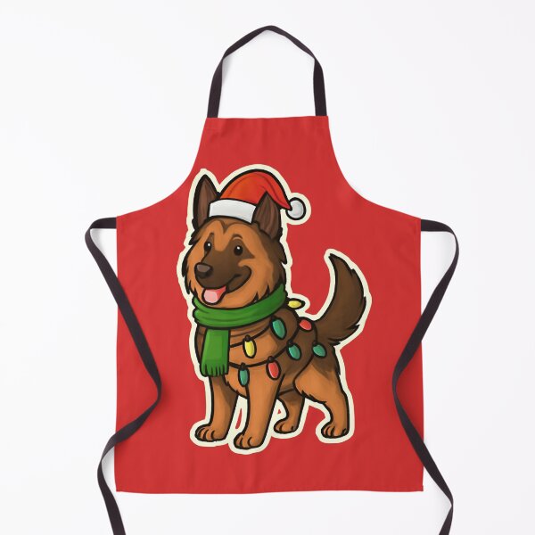 Item preview, Tervueren Christmas Lights – Belgian Shepherd in Santa Hat designed and sold by GoodyPaws.