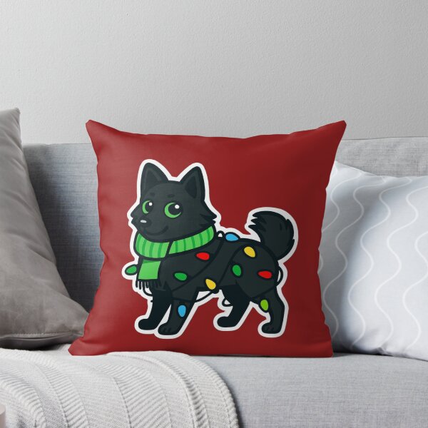 Item preview, Schipperke Christmas Lights – Cute Black Dog in Santa Hat designed and sold by GoodyPaws.