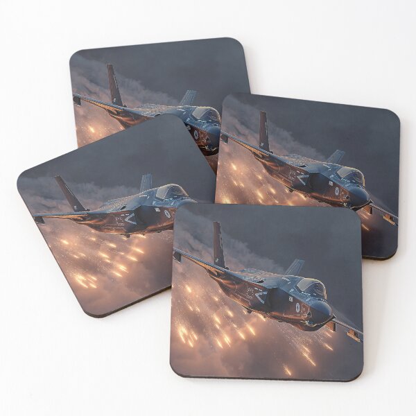 Item preview, RAF Stealth Jet Releasing Flares Against the Sunset designed and sold by Skyframe Aviation.