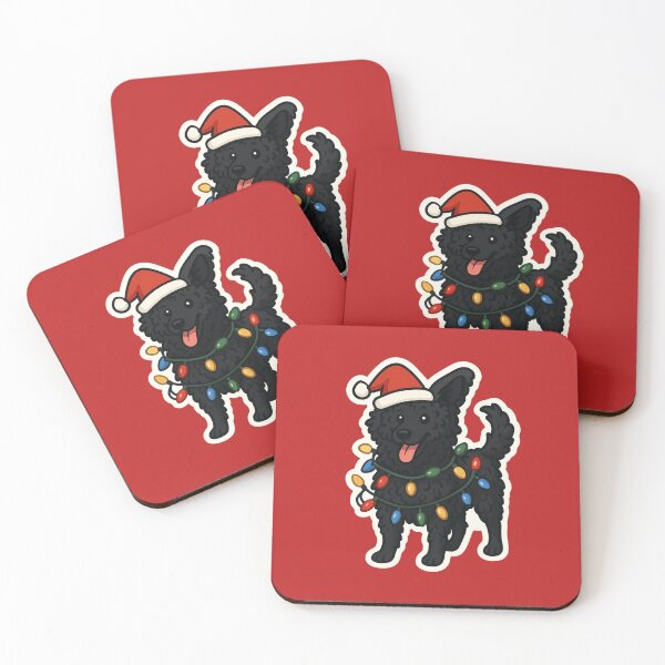 Item preview, Croatian Sheepdog Christmas Lights – Hrvatski Ovčar in Santa Hat designed and sold by GoodyPaws.