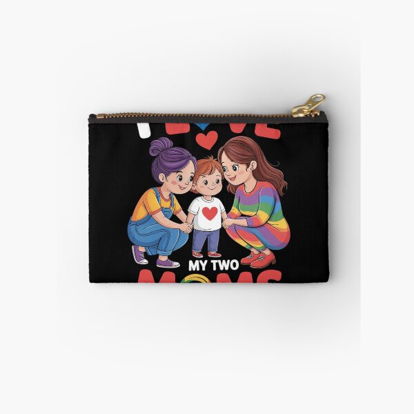 Item preview, I Love My Two Moms LGBT Lesbian Mother Mommy Son Daughter  designed and sold by HuValverdeArt.