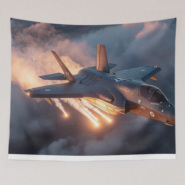 Item preview, RAF Stealth Jet Under Combat Conditions Over England designed and sold by Skyframe Aviation.