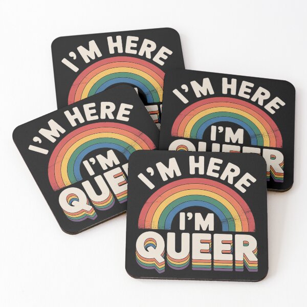 Item preview, I'm Here I'm Queer Gay Pride Month Quotes Lesbian Rainbow  designed and sold by GGrizeldaRivas.