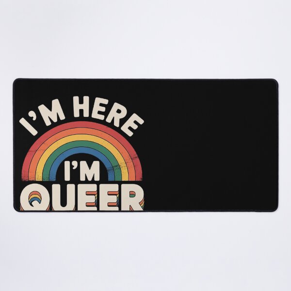 Item preview, I'm Here I'm Queer Gay Pride Month Quotes Lesbian Rainbow designed and sold by GGrizeldaRivas.
