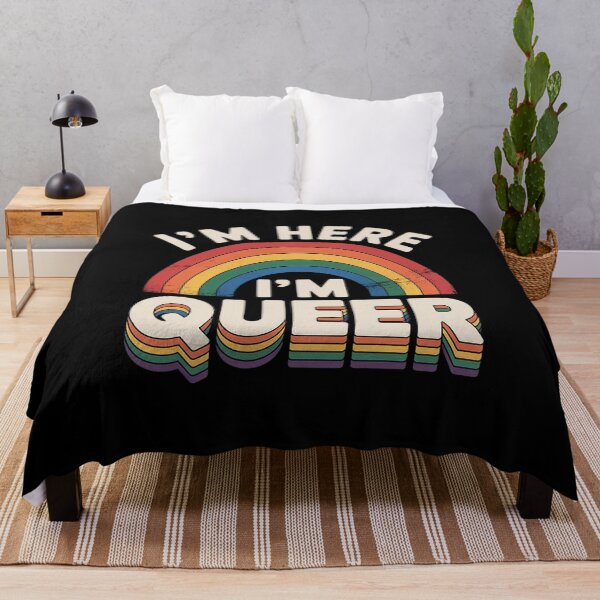 Item preview, I'm Here I'm Queer Gay Pride Month Quotes Lesbian Rainbow  designed and sold by GGrizeldaRivas.
