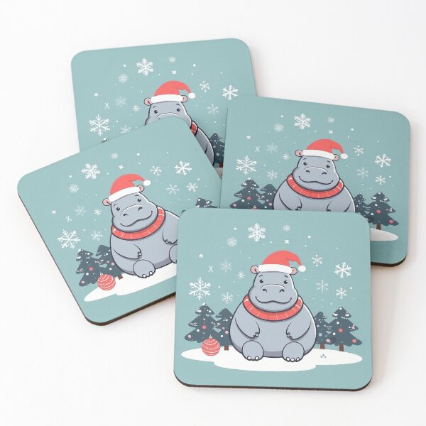 Item preview, Minimalist Santa Hippo designed and sold by NeatThingLover.