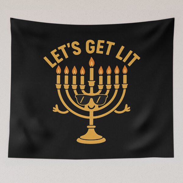 Item preview, Let's Get Lit – Funny Hanukkah Menorah designed and sold by SidTastic .
