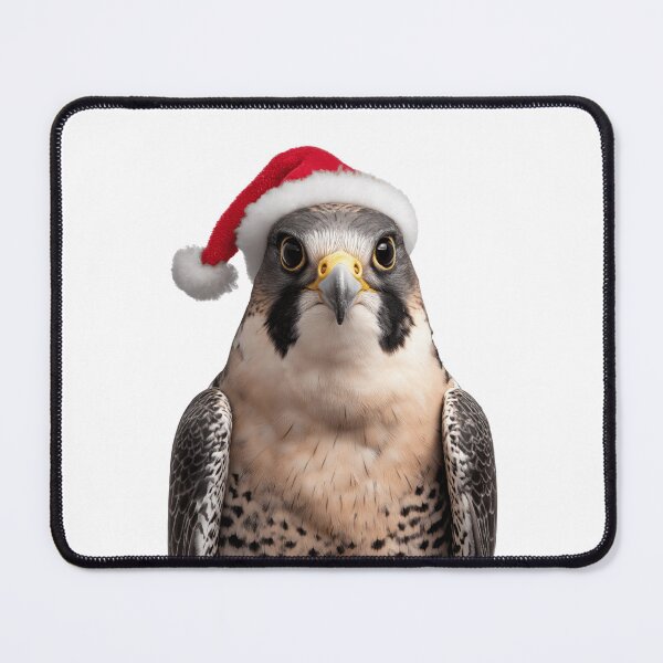 Item preview, Peregrine Falcon with Santa Hat – Swift Elegance Meets Christmas Spirit designed and sold by LazyOwlStore.