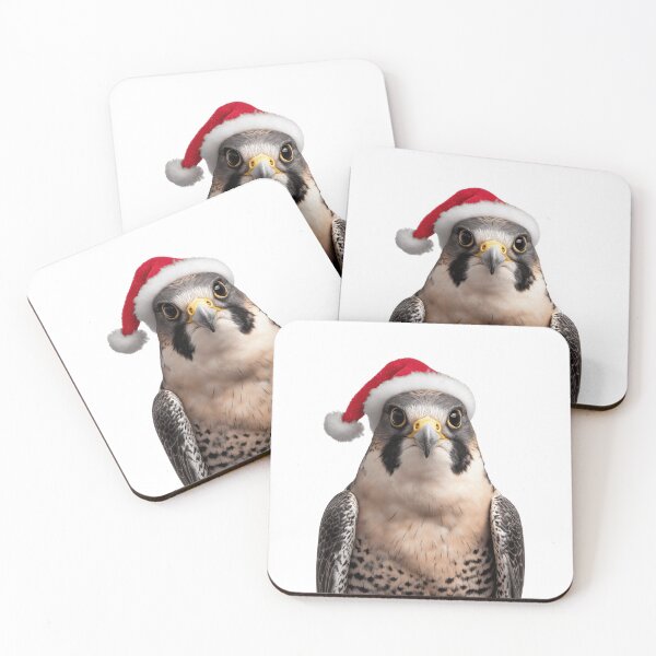 Item preview, Peregrine Falcon with Santa Hat – Swift Elegance Meets Christmas Spirit designed and sold by LazyOwlStore.