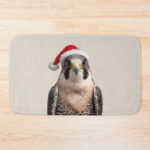 Item preview, Peregrine Falcon with Santa Hat – Swift Elegance Meets Christmas Spirit designed and sold by LazyOwlStore.