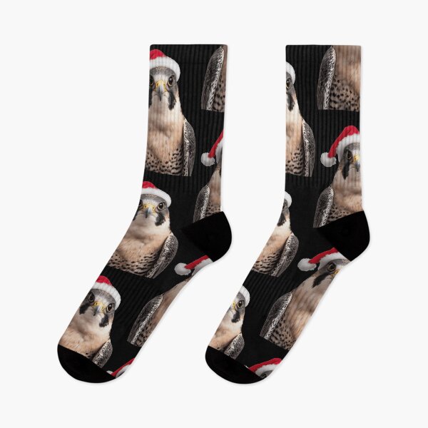Item preview, Peregrine Falcon with Santa Hat – Swift Elegance Meets Christmas Spirit designed and sold by LazyOwlStore.