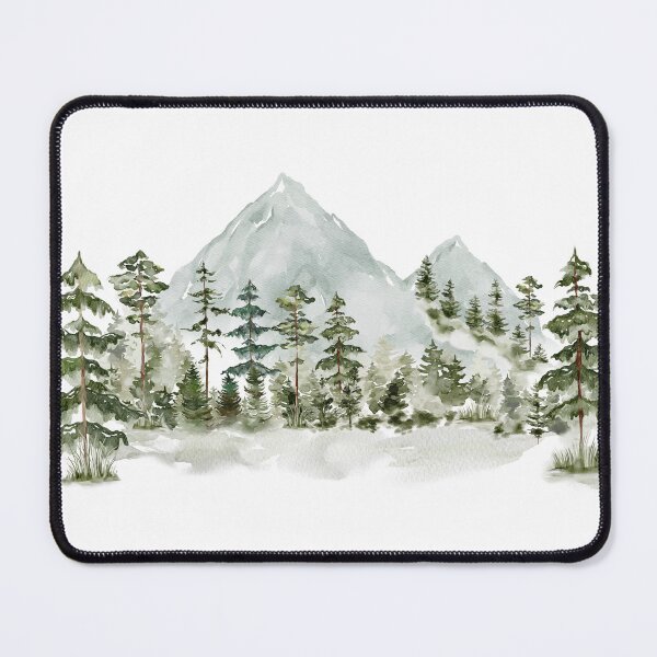 Item preview, Watercolor Pine Forest mountain Aesthetic Nature Landscape designed and sold by Nature Hues.