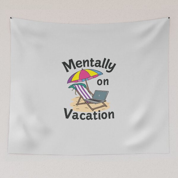 Item preview, Mentally on Vacation (Beach Laptop) | Funny Work From Home Humor designed and sold by ConfuseLab Shop.