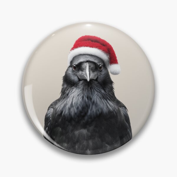 Item preview, Christmas Raven with Santa Hat – Dark Majesty Meets Holiday Mischief designed and sold by LazyOwlStore.