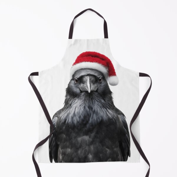 Item preview, Christmas Raven with Santa Hat – Dark Majesty Meets Holiday Mischief designed and sold by LazyOwlStore.