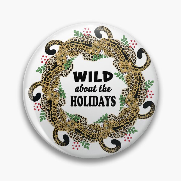 Item preview, Jaguar Wreath Wild about the Holidays  - black text designed and sold by Melissa Mae Kors.