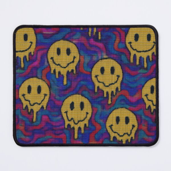 Item preview, Acid House Trippy Melting Smiley Faces Rainbow Static By Hardly Sinn designed and sold by Hardly Sinn.