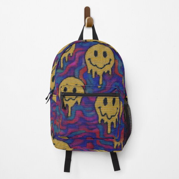 Item preview, Acid House Trippy Melting Smiley Faces Rainbow Static By Hardly Sinn designed and sold by Hardly Sinn.