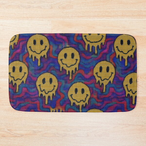 Item preview, Acid House Trippy Melting Smiley Faces Rainbow Static By Hardly Sinn designed and sold by Hardly Sinn.