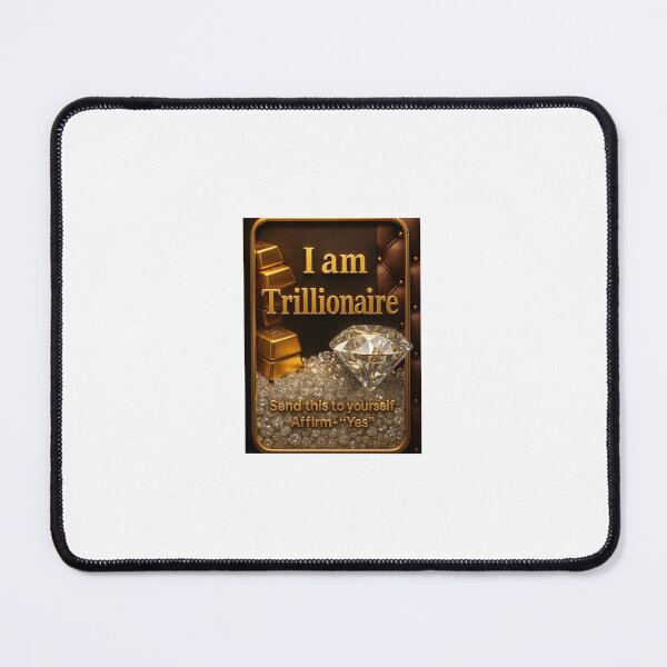 Item preview, The title "I am Trillionaire" is written in gold lettersI Am Trillionaire Luxury Motivation Poster | Gold Diamond Wealth Affirmation Art on the gold frame. designed and sold by TeesHearts100.