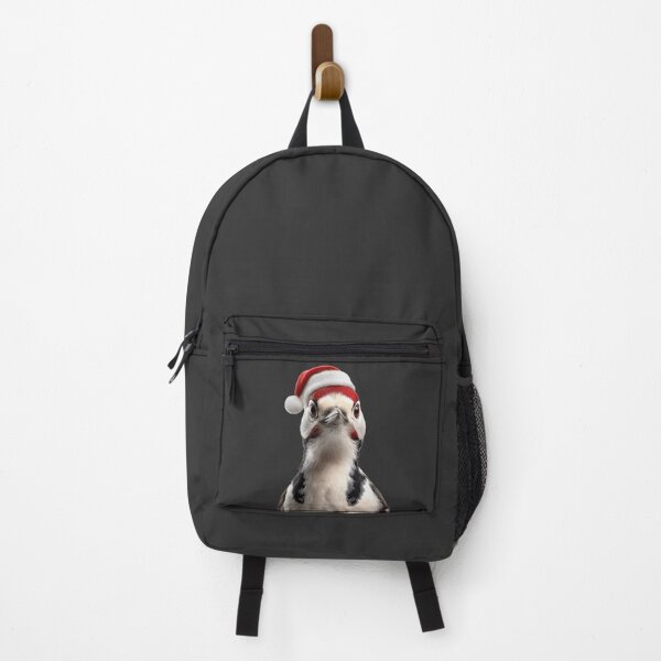 Item preview, Christmas Woodpecker with Santa Hat – Festive Forest Drummer designed and sold by LazyOwlStore.