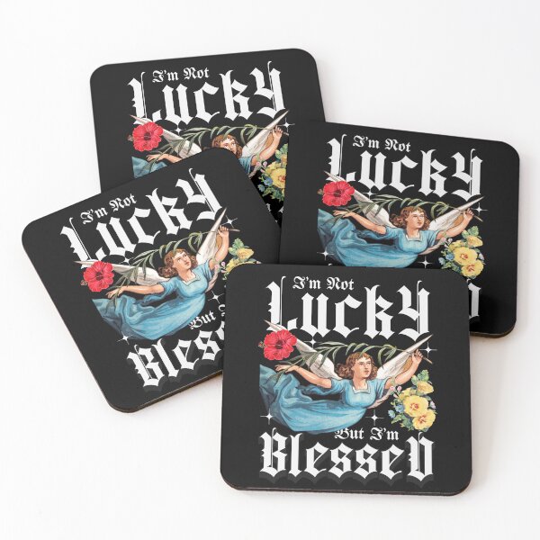 Item preview, I’m Not Lucky But I’m Blessed | Vintage Angel Floral Faith Design designed and sold by pixorygraphix.