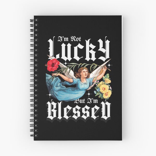 Item preview, I’m Not Lucky But I’m Blessed | Vintage Angel Floral Faith Design designed and sold by pixorygraphix.