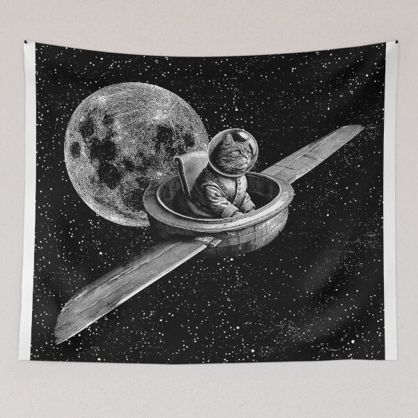 Item preview, True Moon Love – Cat in the spaceship designed and sold by Clarissa Schwarz.