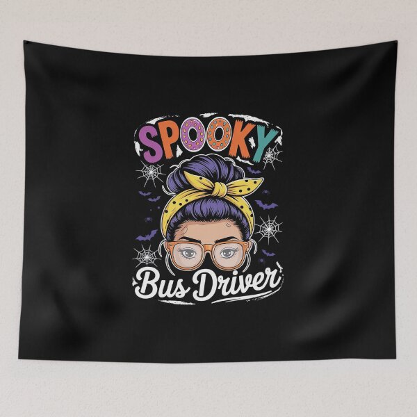 Item preview, Messy Bun Halloween Costume One Spooky Bus Driver  designed and sold by MicanCuteStore.