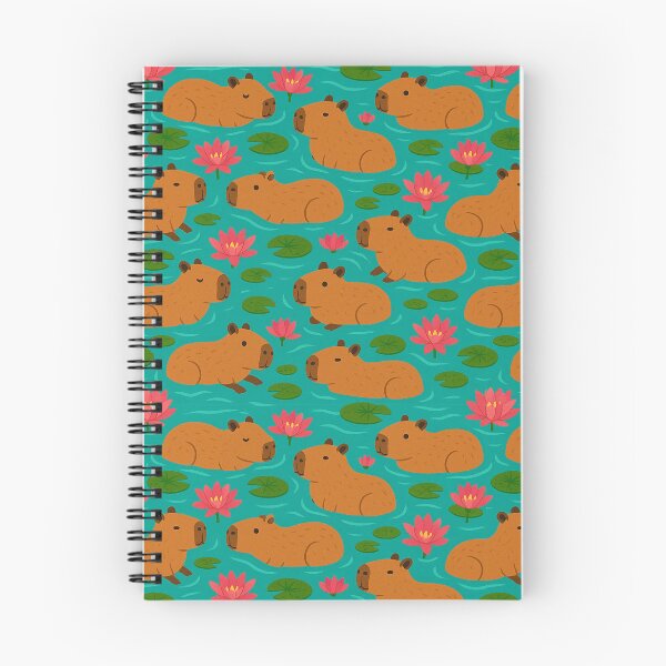 Item preview, Capybaras and Water Lilies - Seamless Aesthetic Pattern Design designed and sold by Candie_Loudenfrau_Art.