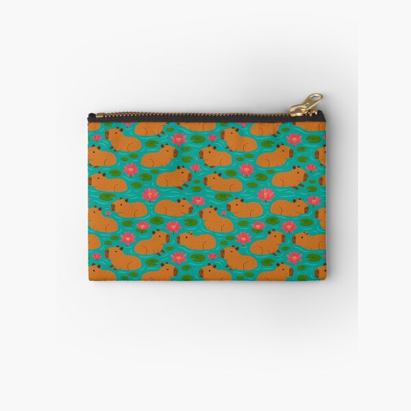 Item preview, Capybaras and Water Lilies - Seamless Aesthetic Pattern Design designed and sold by Candie_Loudenfrau_Art.
