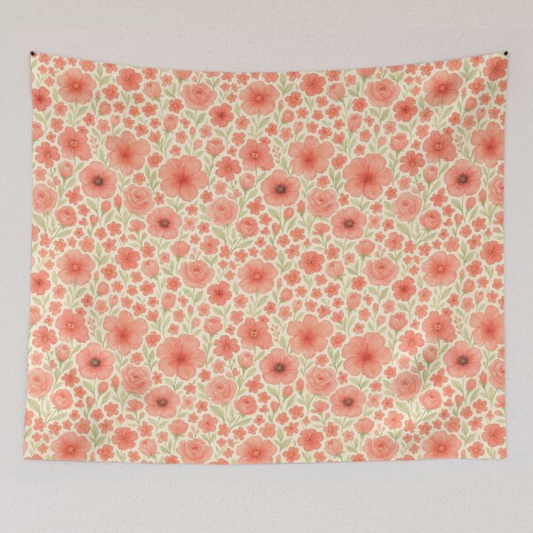 Item preview, Red Flowers - Seamless Aesthetic Pattern Design designed and sold by Candie_Loudenfrau_Art.