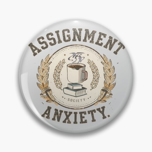 Item preview, Assignment Anxiety Society - Vintage Emblem, Funny Student Stress designed and sold by ConfuseLab Shop.
