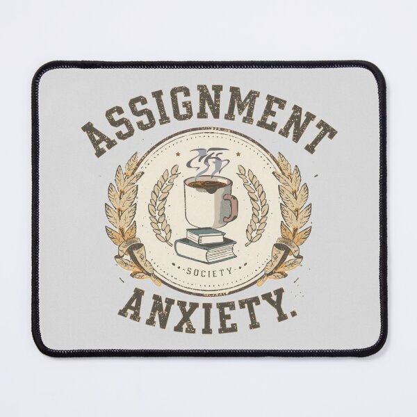 Item preview, Assignment Anxiety Society - Vintage Emblem, Funny Student Stress designed and sold by ConfuseLab Shop.