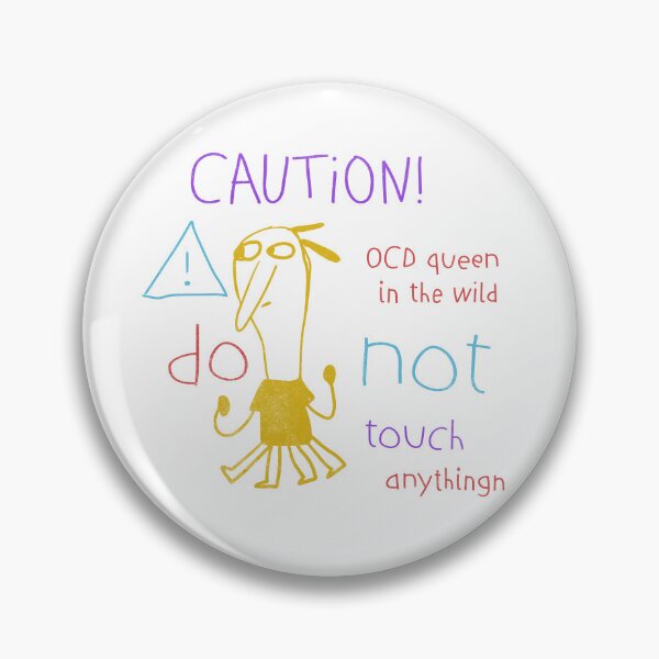 Item preview, Caution OCD Queen in the Wild - Retro Naive Doodle Giftfor Spoonies designed and sold by RealLifeMerchies.