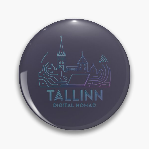 Item preview, Tallinn Digital Nomad Capital Futuristic Badge designed and sold by Timeless Design.
