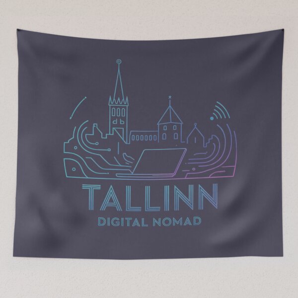 Item preview, Tallinn Digital Nomad Capital Futuristic Badge designed and sold by Timeless Design.