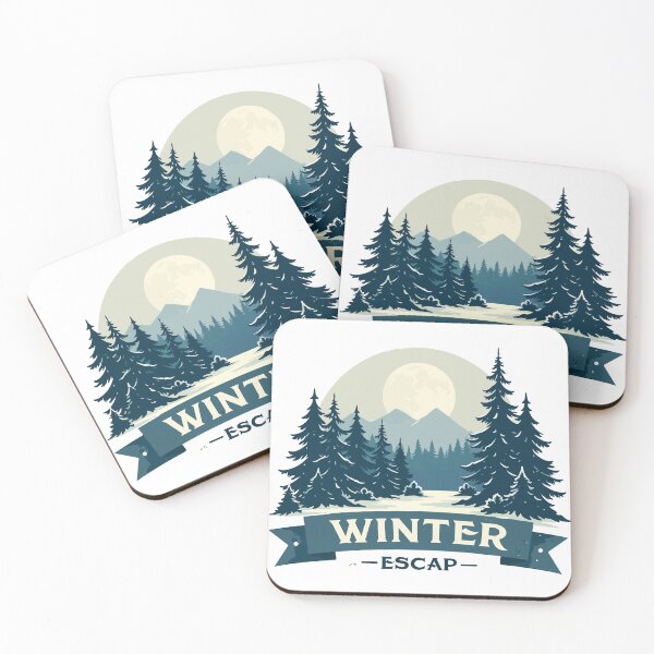 Item preview, Winter Escape - Serene Snow Mountain Pine Forest & Moon Landscape designed and sold by Design-Pro-21.