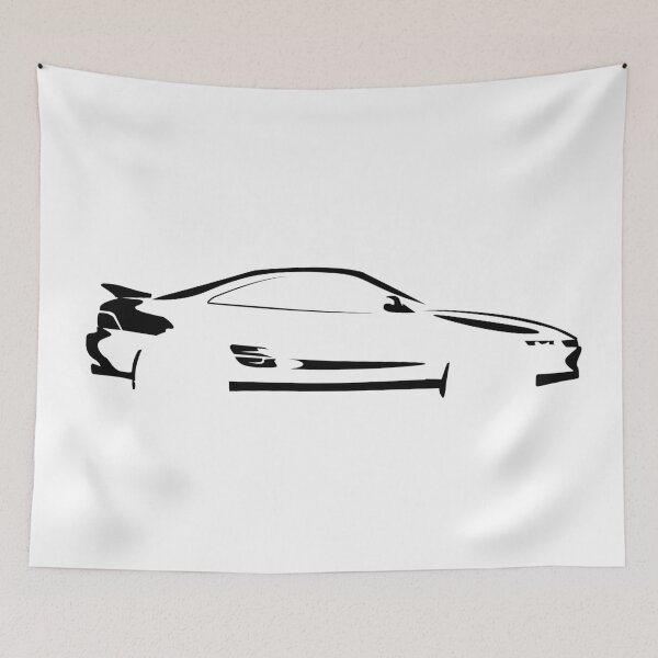 Item preview, MR2 SW20 GT Turbo Minimalist Side Profile Car Silhouette (Black) designed and sold by FearnCreative.