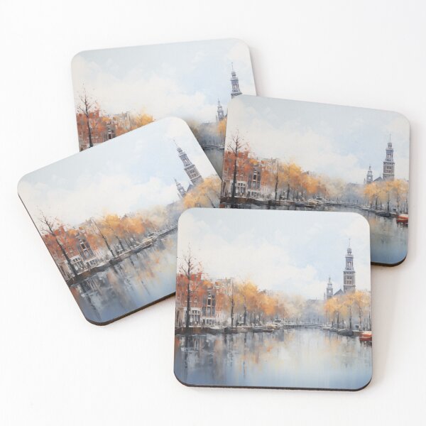 Item preview, Beautiful cityscape inspired by Amsterdam, serene and stunning, in the Netherlands designed and sold by Orianah.