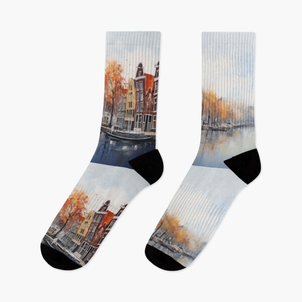 Item preview, Beautiful cityscape inspired by Amsterdam, serene and stunning, in the Netherlands designed and sold by Orianah.