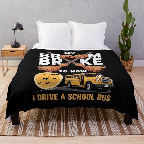 Item preview, My Broom Broke I Drive School Bus Halloween Driver designed and sold by lilLilaBatArt.
