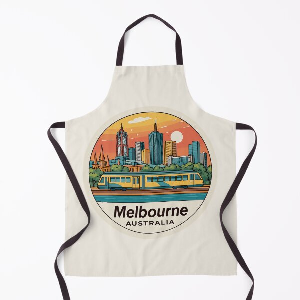 Item preview, Melbourne Australia Vintage Travel Sticker Retro Tram & Skyline Design designed and sold by Blurbean.