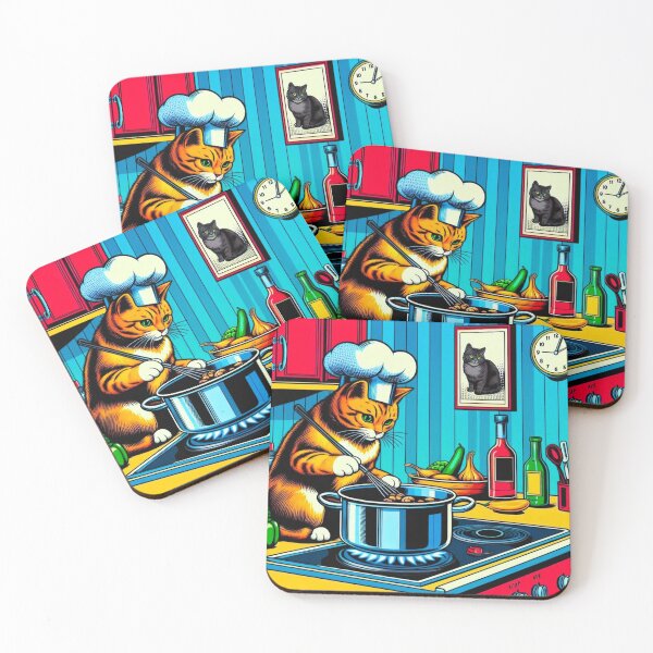 Item preview, Cute cat cooking in the kitchen designed and sold by Dogandesighn.