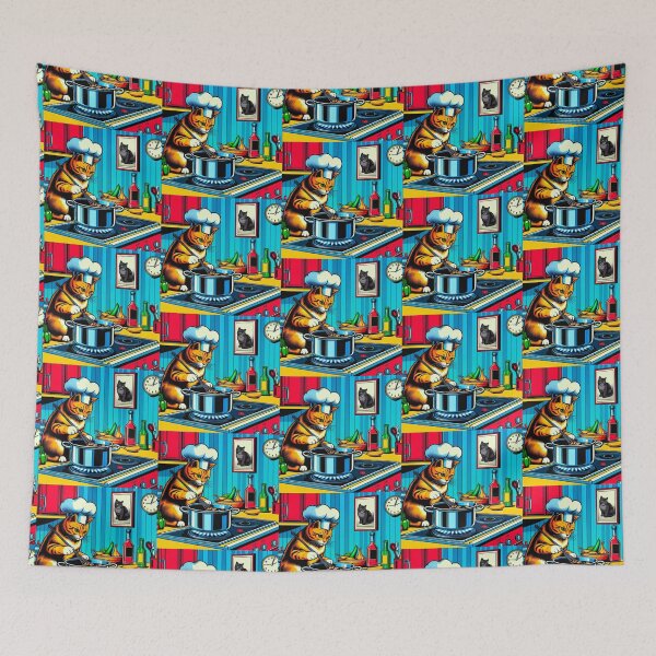Item preview, Cute cat cooking in the kitchen designed and sold by Dogandesighn.