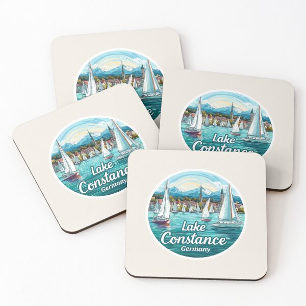 Item preview, Lake Constance Germany Vintage Travel Sticker Retro Sailboats & Waterfront Design designed and sold by Blurbean.