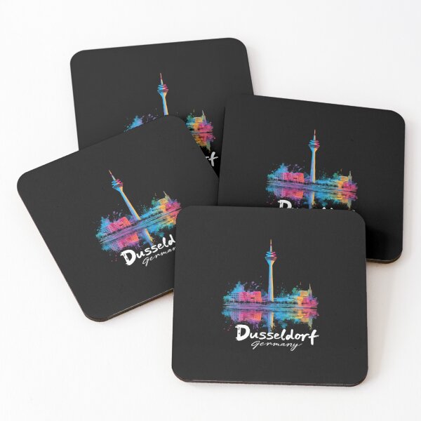 Item preview, Düsseldorf Germany Vintage Travel Sticker Retro Skyline & Rhine Tower Design designed and sold by Blurbean.