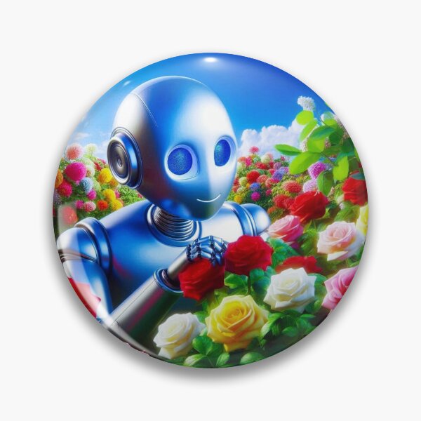 Item preview, Colorful roses and cute robot designed and sold by Dogandesighn.