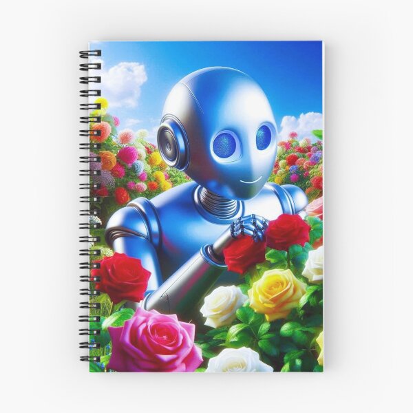 Item preview, Colorful roses and cute robot designed and sold by Dogandesighn.