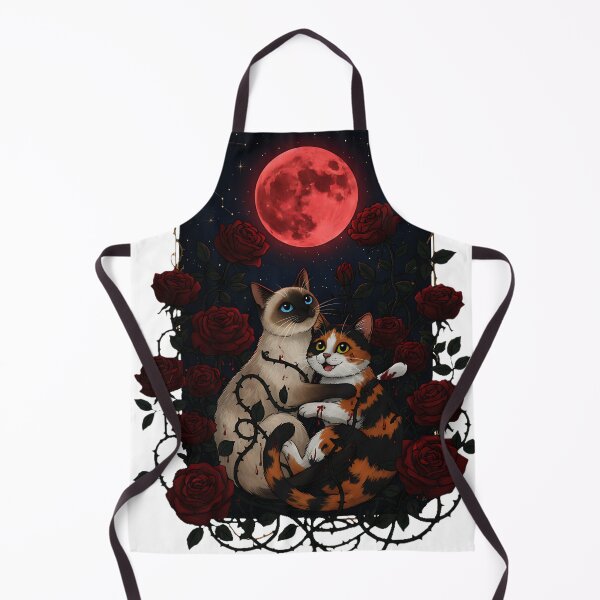 Item preview, Gothic Cats in Thorny Roses under Blood Moon | Dark Academia Love designed and sold by meesub.